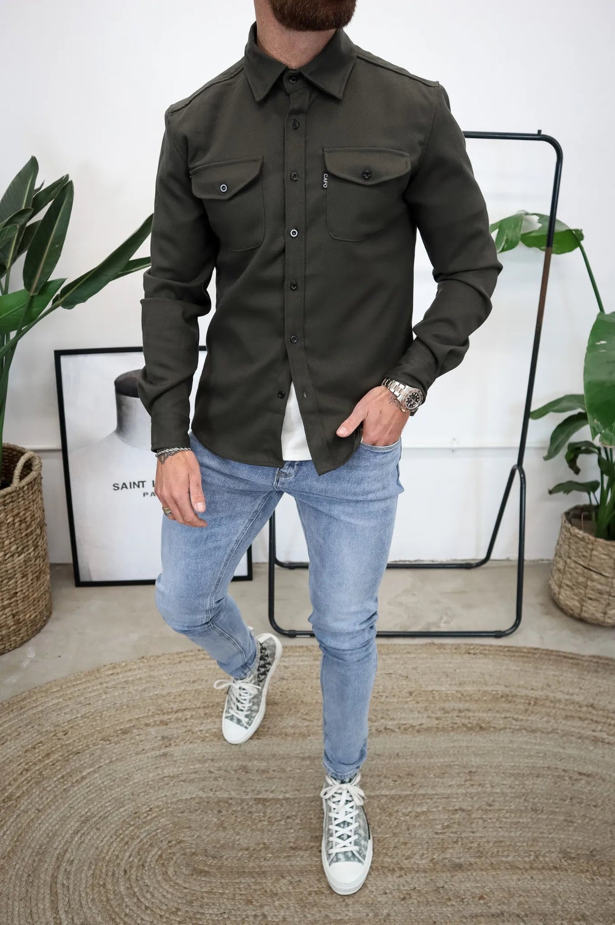 Piek stijl button down overhemd Jasje | Simon