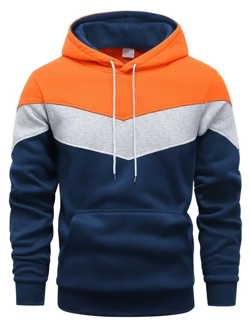 Heren Hoodie | Kleurenblok | Grafische print | Winter Streetwear