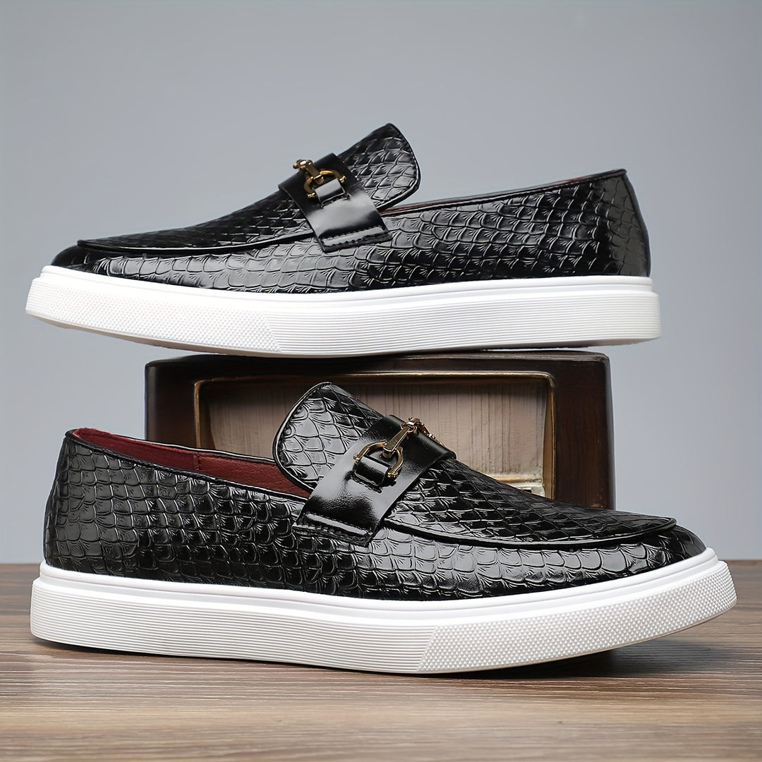 Heren Loafers | Embossed Leder | Slip-On met Gesp | Casual & Outdoor