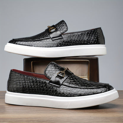 Heren Loafers | Embossed Leder | Slip-On met Gesp | Casual & Outdoor