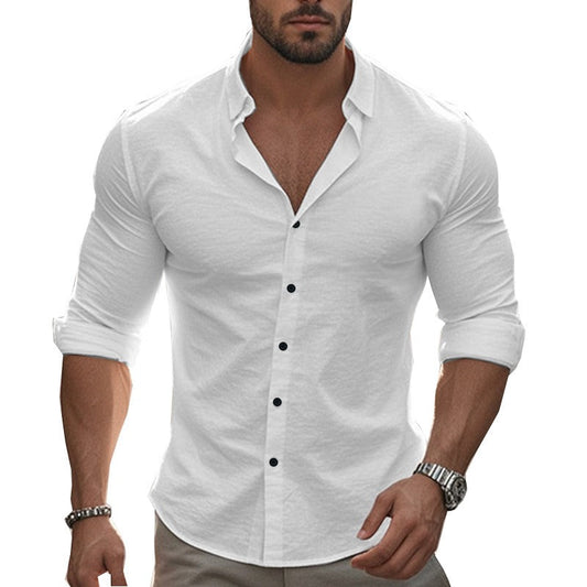 Heren overhemd | Comfort Fit | Katoen & Stretch | Lange Mouw
