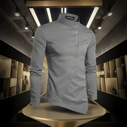 Heren Overhemd | Lange Mouwen & Geborduurde Details | Casual kleding
