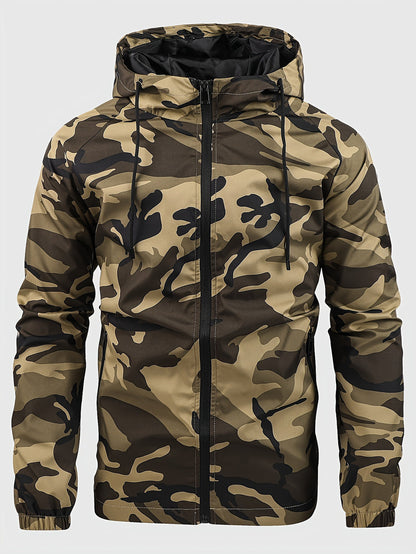 Heren Windjack | Camouflageprint & Capuchon | Duurzaam & Functioneel