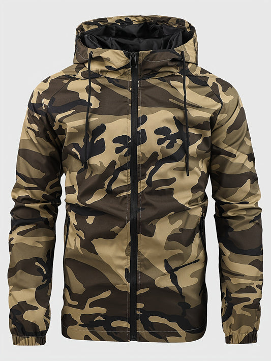 Heren Windjack | Camouflageprint & Capuchon | Duurzaam & Functioneel