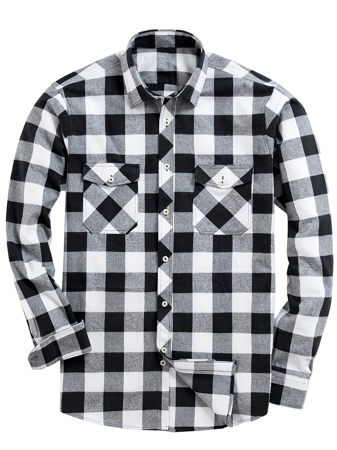 Heren Overhemd | Geruit Flanel | Dubbele Borstzak | Comfortabel Casual