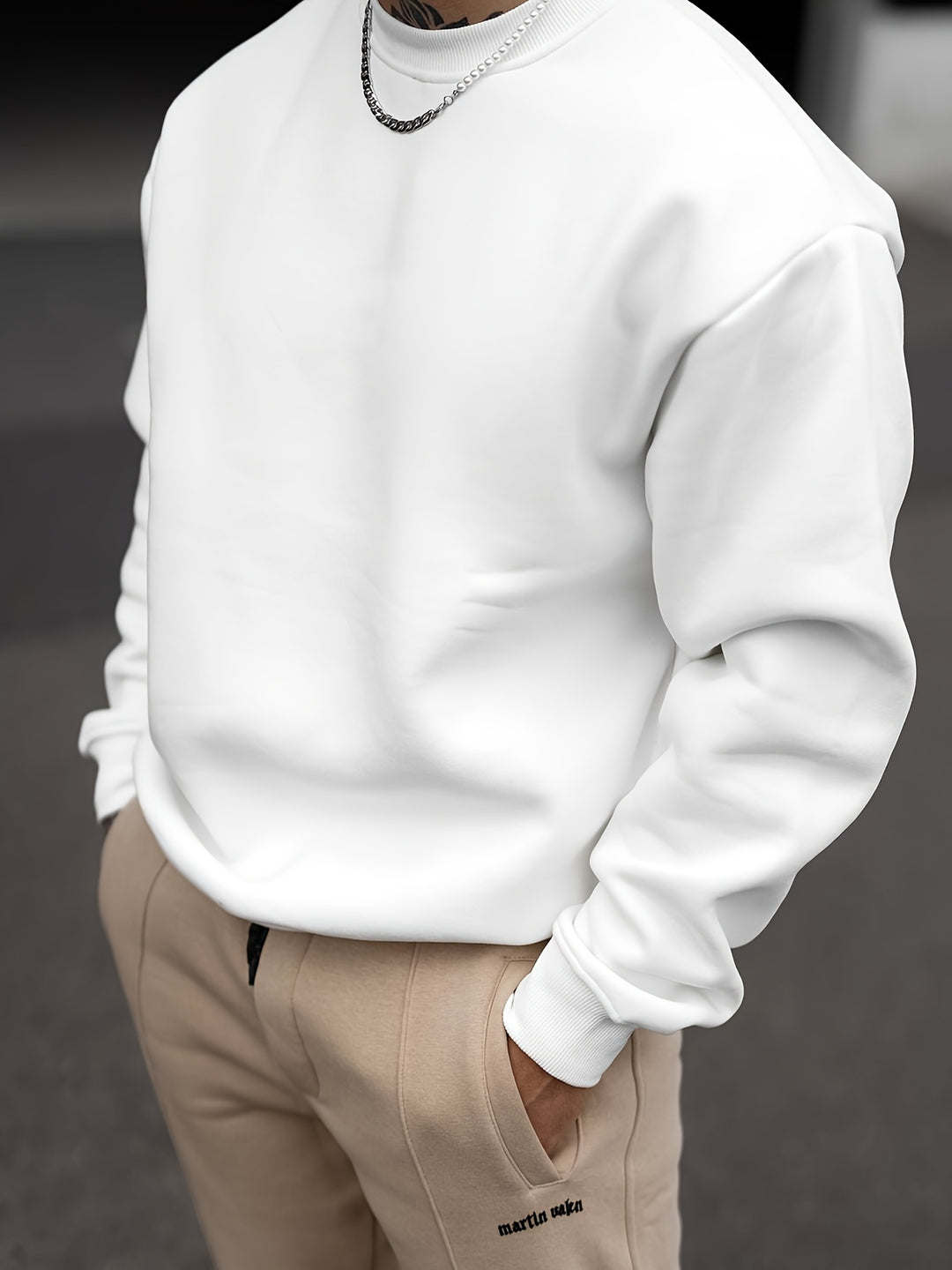 Truien Heren | Effen Kleur Sweatshirt |  Ronde Hals & Veelzijdige Stijl