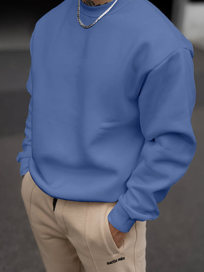 Truien Heren | Effen Kleur Sweatshirt |  Ronde Hals & Veelzijdige Stijl