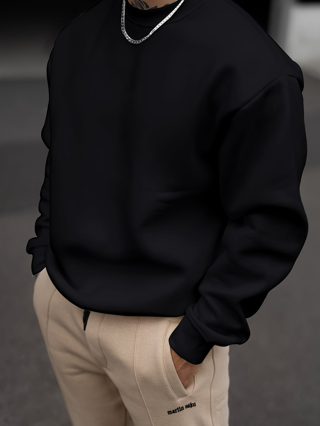 Truien Heren | Effen Kleur Sweatshirt |  Ronde Hals & Veelzijdige Stijl