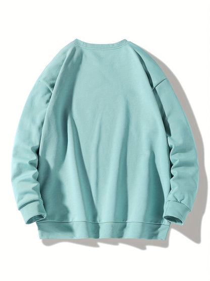 Truien Heren | Effen Kleur Sweatshirt |  Ronde Hals & Veelzijdige Stijl