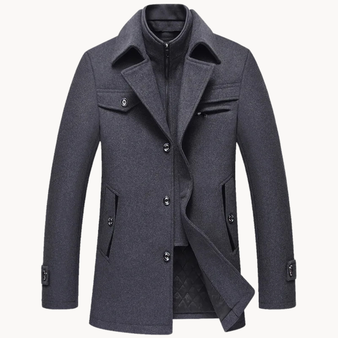 Elegante wollen jas voor heren met tijdloze warmte en ultiem comfort | Ezra