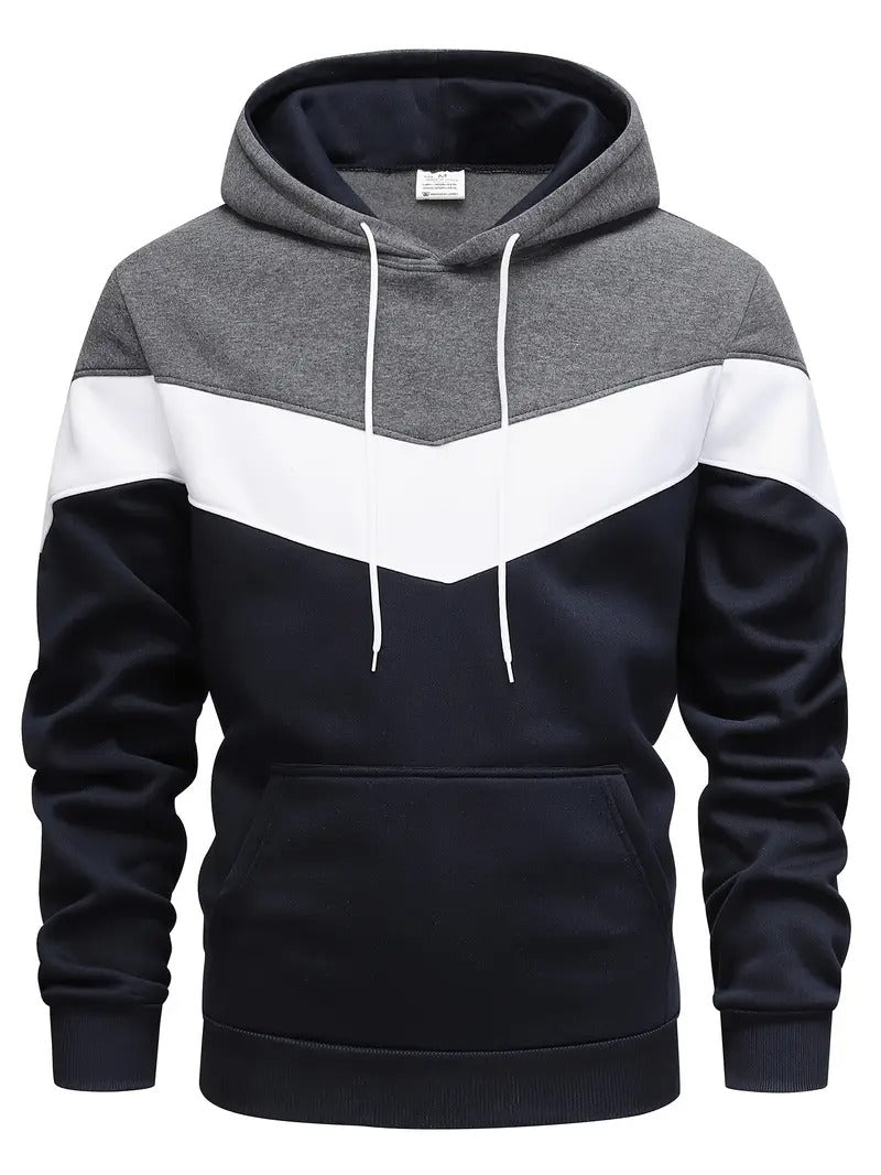 Heren Hoodie | Kleurenblok | Grafische print | Winter Streetwear