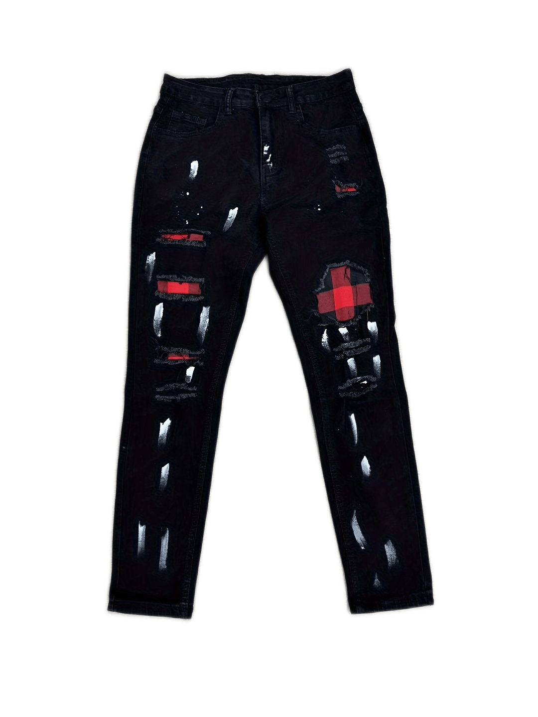Heren Patchwork Jeans | Slanke pasvorm | Stretch Denim | Trendy stijl