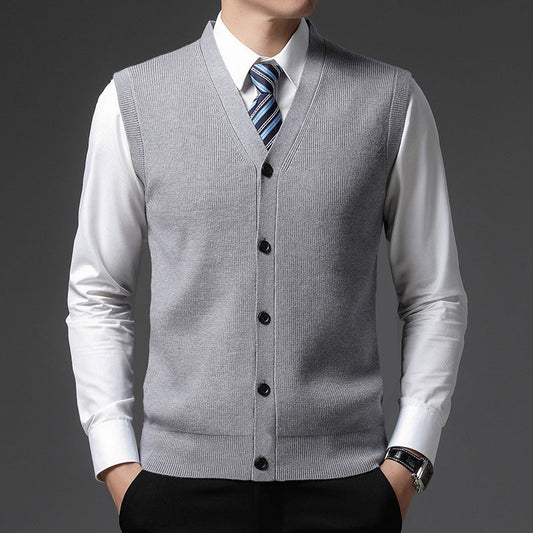 Vest Heren | Mouwloos | V-Hals Knoopsluiting | Slim Fit