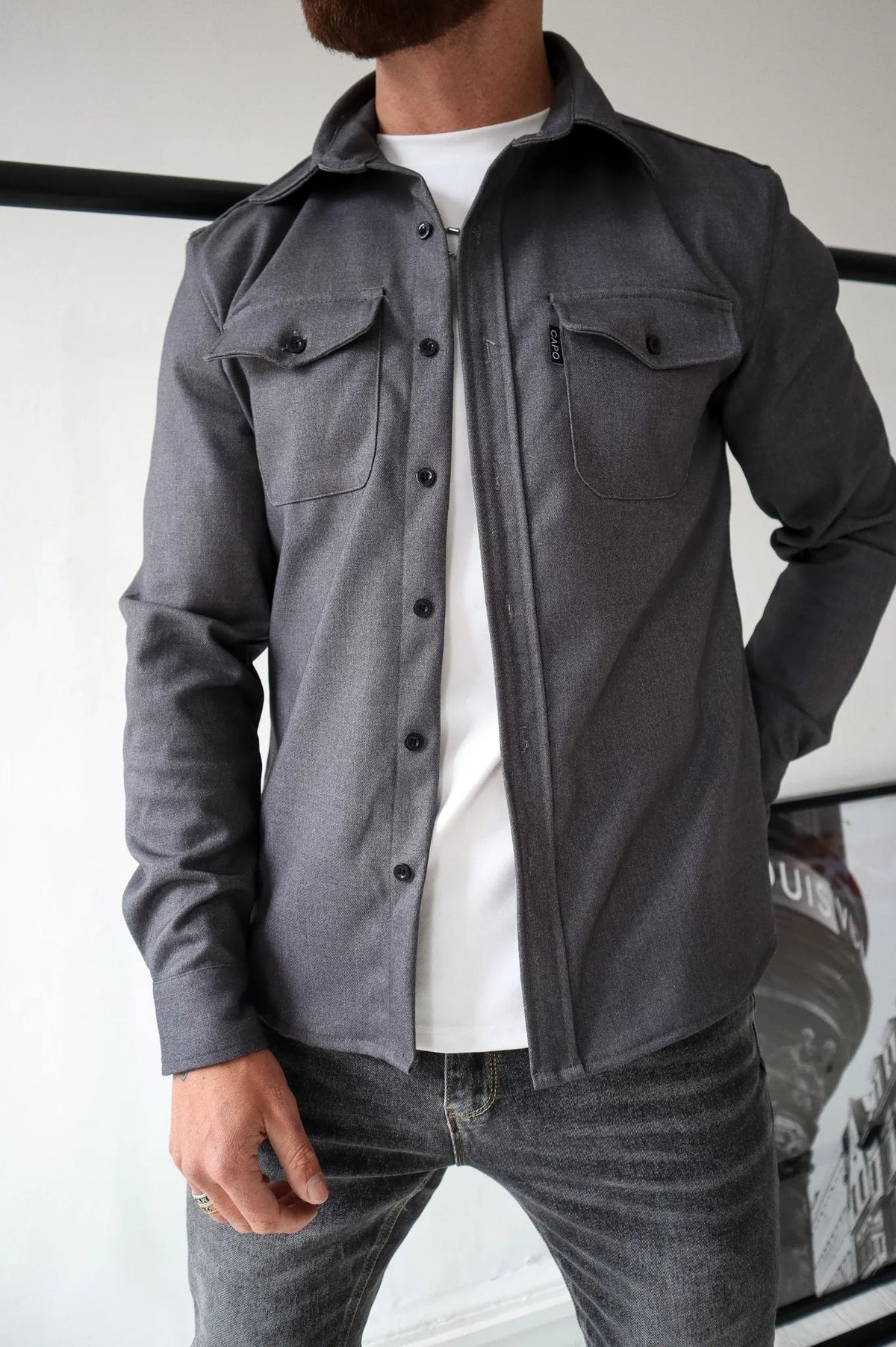 Piek stijl button down overhemd Jasje | Simon