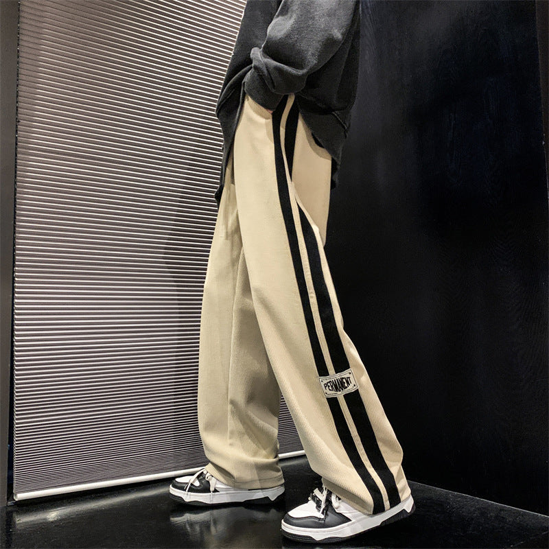 Wijde heren broek met strepen