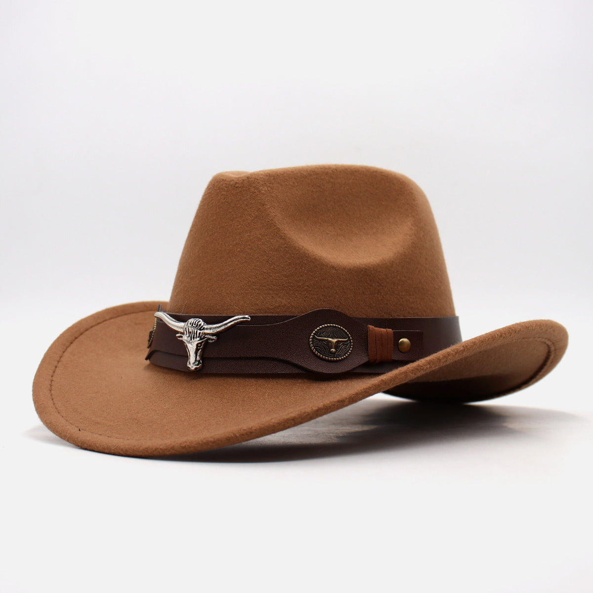 Cowboyhoed vegan leer in bruin