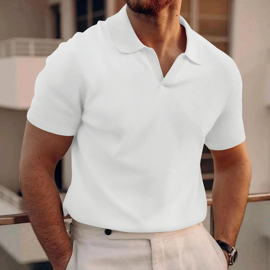 Heren Polo | Effen Kleur & Grid Textuur | Comfortabele Kraag | Ademend & Casual