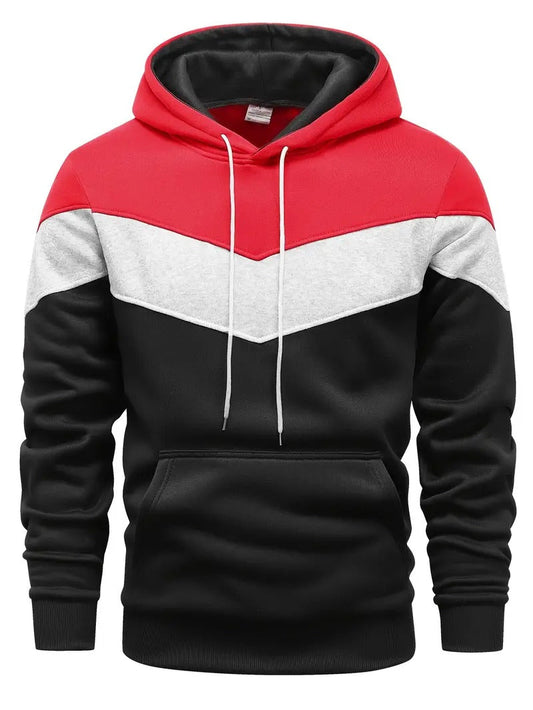 Heren Hoodie | Kleurenblok | Grafische print | Winter Streetwear