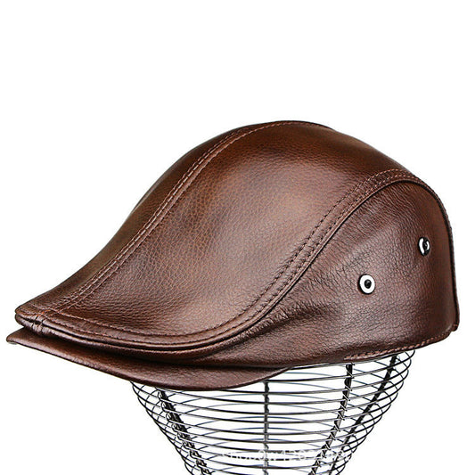 Heren Flat Cap | Echt Leder | Ademend & Comfortabel | Duurzaam Gestikt