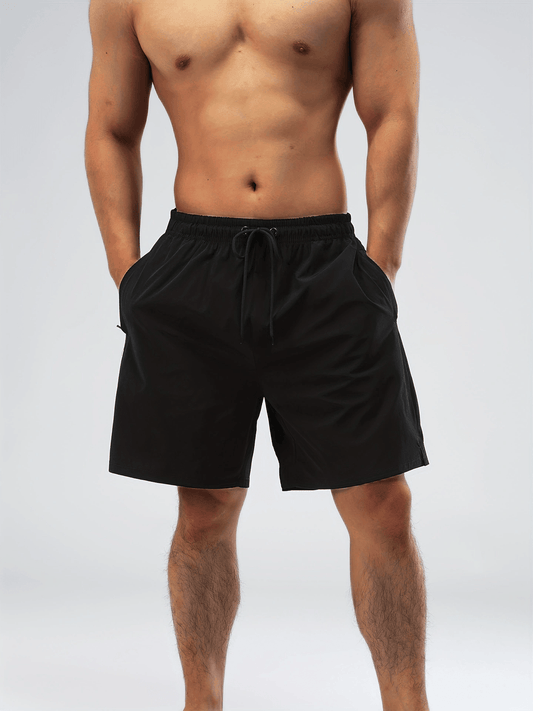 Effen boardshort heren in zwart