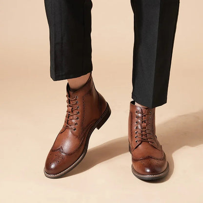 Heren | Laarzen | Italiaans Design | Hoog Model & Vetersluiting