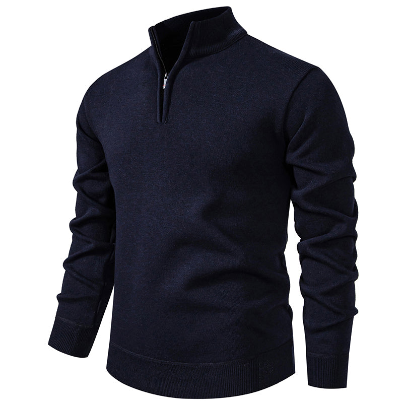 Moderne en stijlvolle Half-Zip Trui voor heren met warme fleece en opstaande kraag | Finn
