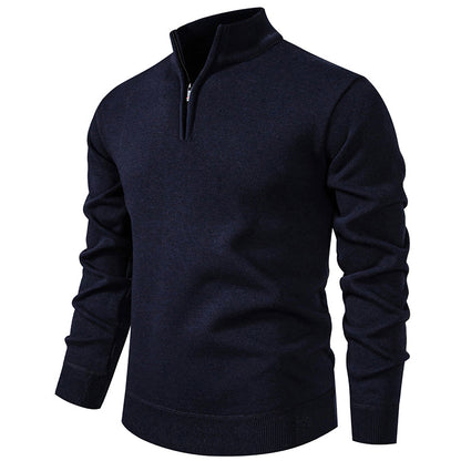Moderne en stijlvolle Half-Zip Trui voor heren met warme fleece en opstaande kraag | Finn
