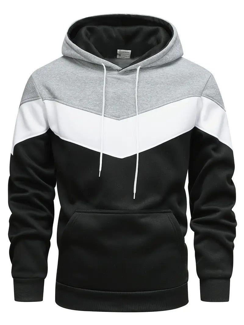 Heren Hoodie | Kleurenblok | Grafische print | Winter Streetwear