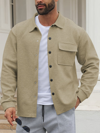 Heren Vrijetijdsjas | Casual & Modieus | Licht Elastisch & Geweven | Effen Kleur