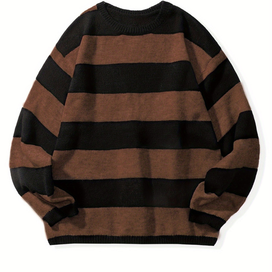 Truien Heren | Gestreept Design | Warme Gebreide Stof | Casual