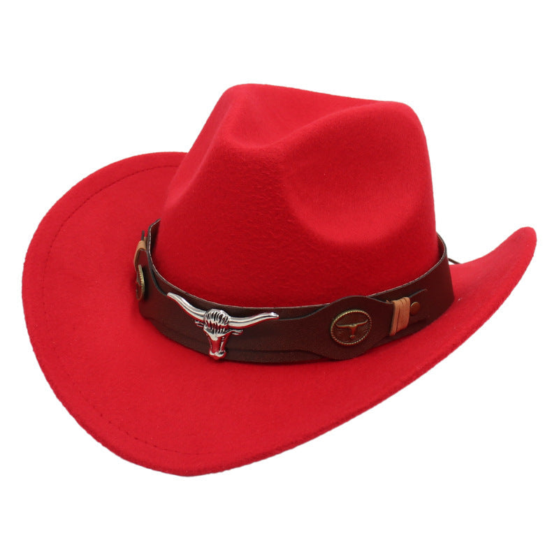 Cowboyhoed vegan leer in rood