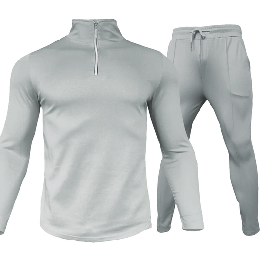 Heren Trainingspak | 2-Delige Set met Kwart Rits | Effen Pullover & Joggingbroek | Sportief & Casual