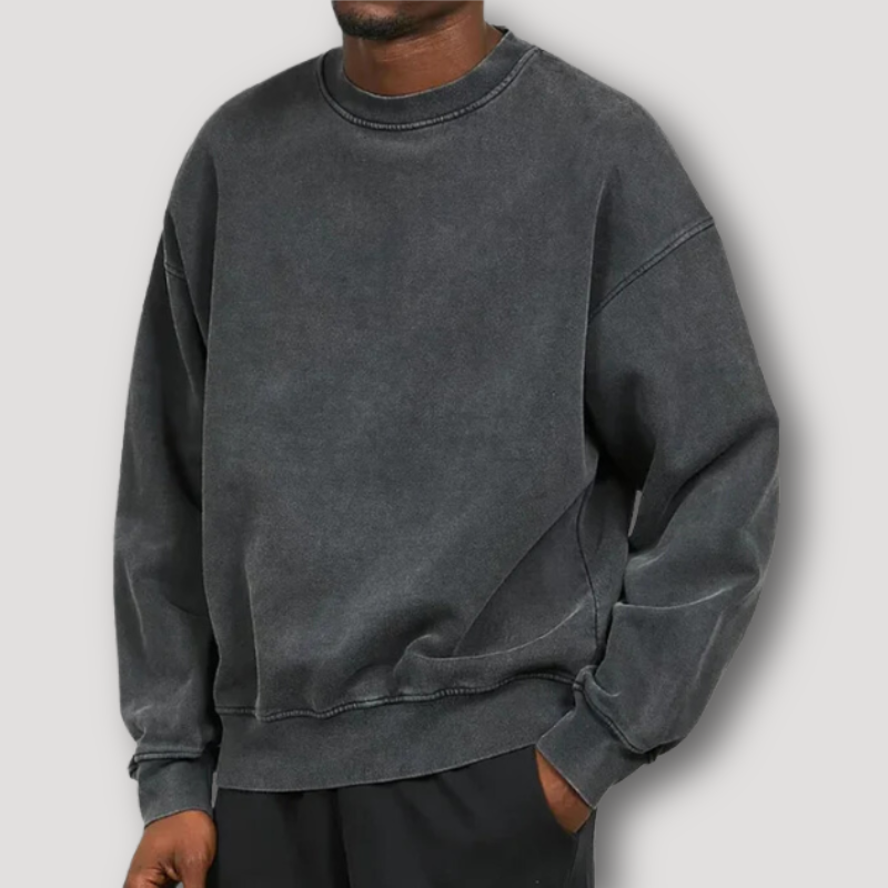 Vintage geïnspireerde Relaxed Fit Trui met Ronde Hals en Lange Mouwen voor heren | Timo