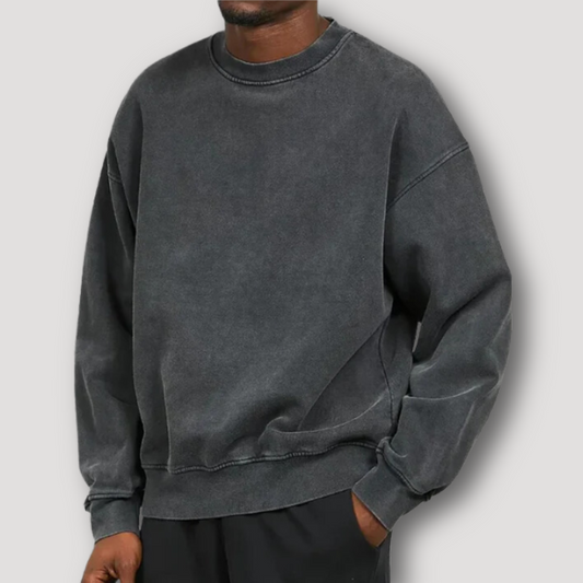 Vintage geïnspireerde Relaxed Fit Trui met Ronde Hals en Lange Mouwen voor heren | Timo