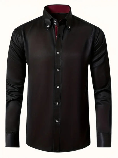 Heren Overhemd | Elegant & Zakelijk | Lange Mouwen & Knoopsluiting | Lente Kleding