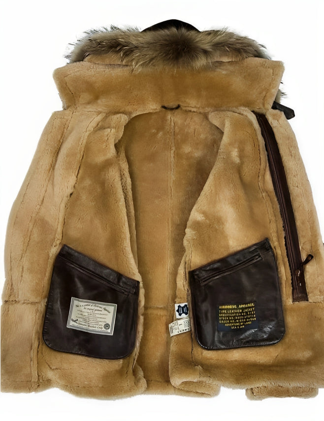 Elegante leren winterjas voor heren met ultieme warmte en tijdloze stijl | William
