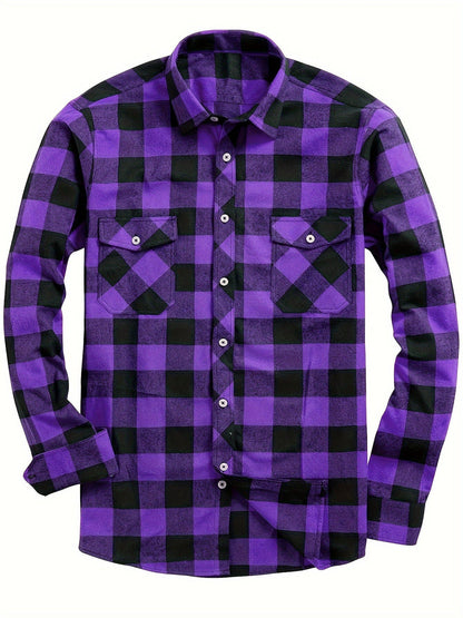 Heren Overhemd | Geruit Flanel | Dubbele Borstzak | Comfortabel Casual