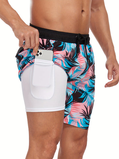Heren zwembroek | Hawaiian & Flamingo Print | Sneldrogend & Met Koord