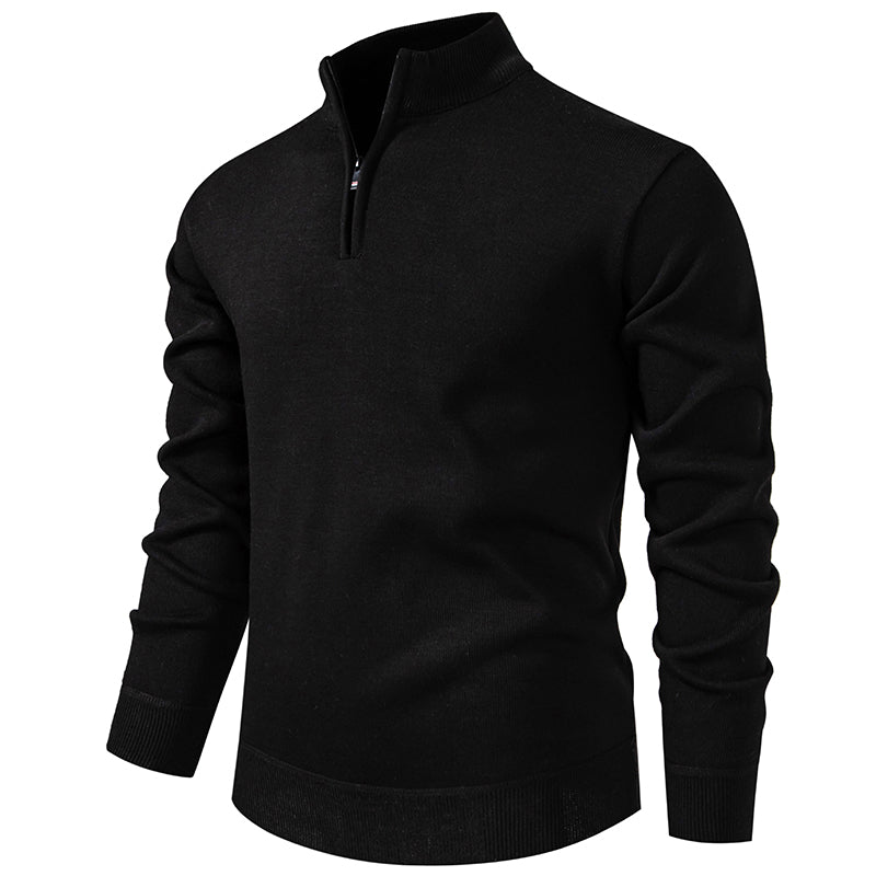 Moderne en stijlvolle Half-Zip Trui voor heren met warme fleece en opstaande kraag | Finn