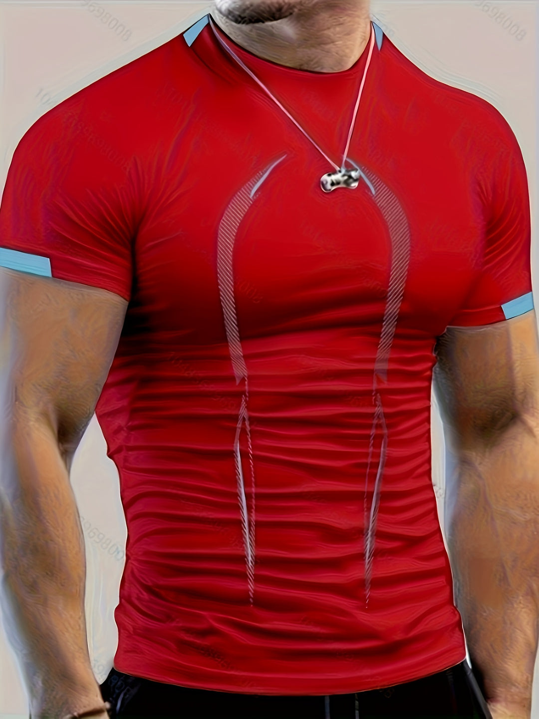 Heren Sportshirt | Kleurblokken & Slim Fit | Sneldrogend T-shirt met Ronde Hals