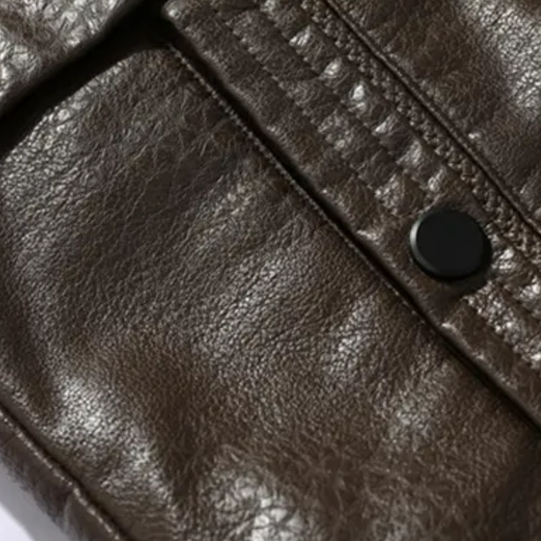 Heren jas van imitatieleer met sherpa voering van fleece voor ultieme warmte | Jace