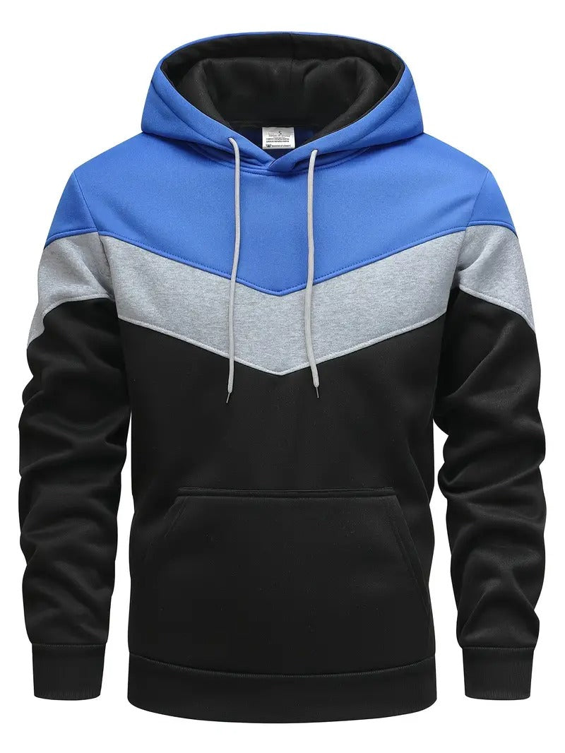 Heren Hoodie | Kleurenblok | Grafische print | Winter Streetwear