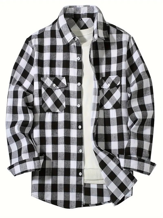 Heren Overhemd | Lange Mouw | Losse Pasvorm | Casual Kleding