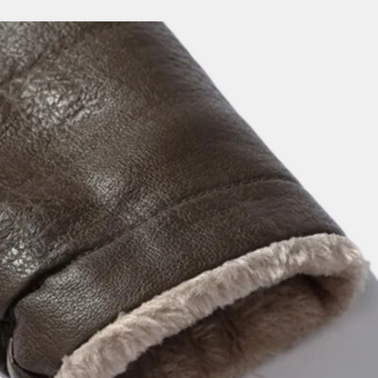 Heren jas van imitatieleer met sherpa voering van fleece voor ultieme warmte | Jace