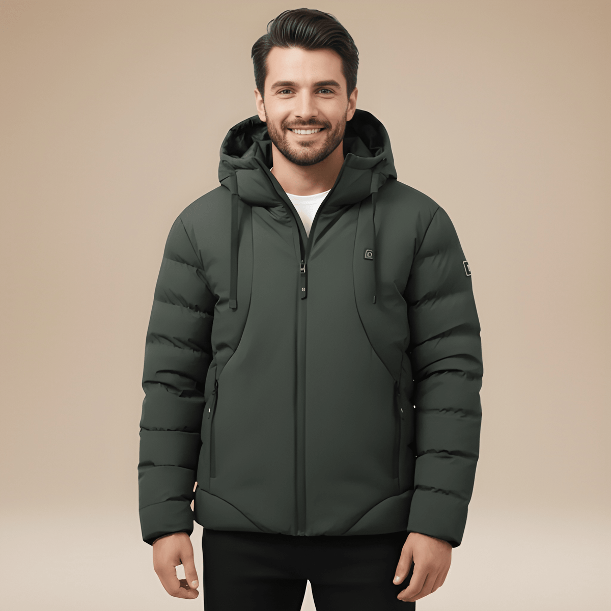 Winterjas Heren | Gevoerde Jas Met Capuchon | Winddicht & Warm