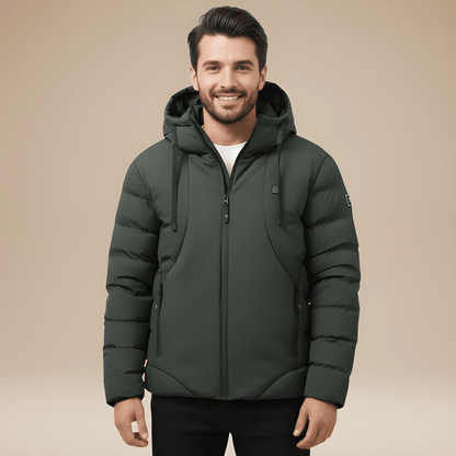 Winterjas Heren | Gevoerde Jas Met Capuchon | Winddicht & Warm