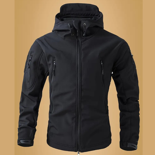 Winterjas Heren | Tactische Softshell Jas | Warm & Waterafstotend | Met Capuchon