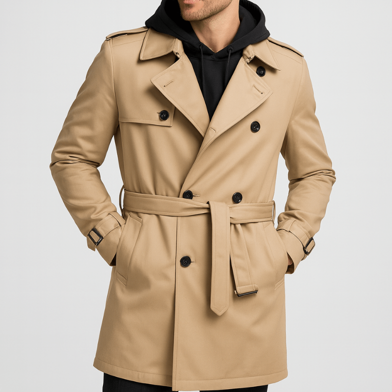 Jassen Heren | Double Breasted Trenchcoat | Stijlvolle Herfstjas