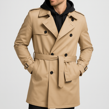 Jassen Heren | Double Breasted Trenchcoat | Stijlvolle Herfstjas