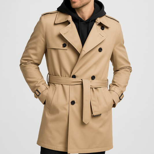 Jassen Heren | Double Breasted Trenchcoat | Stijlvolle Herfstjas
